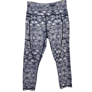 Zyia Active Womens Light N Tight Capri Leggings 6-8 Cobra‎ Metallic Pockets Crop